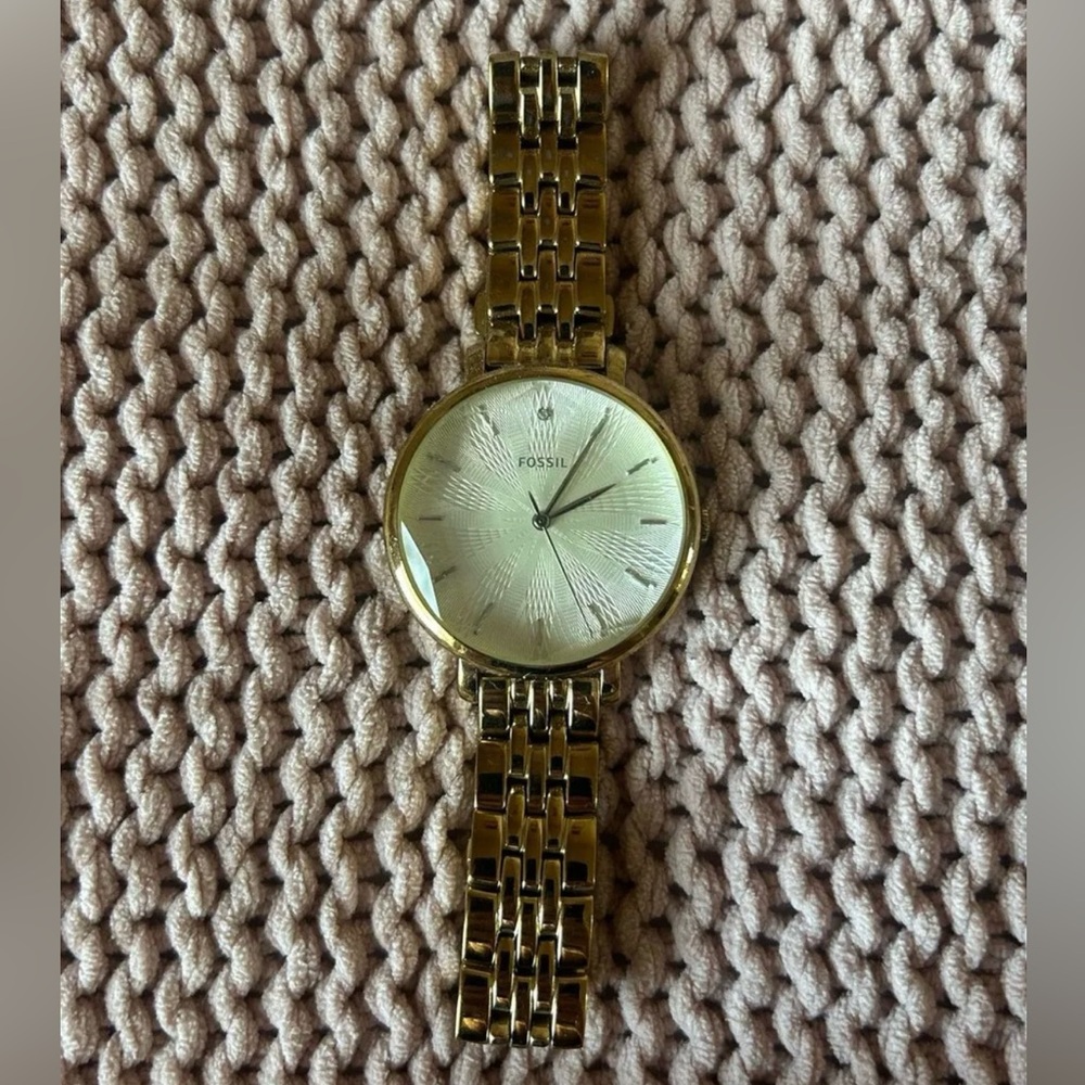 Fossil Gold-Tone Watch with Textured Dial